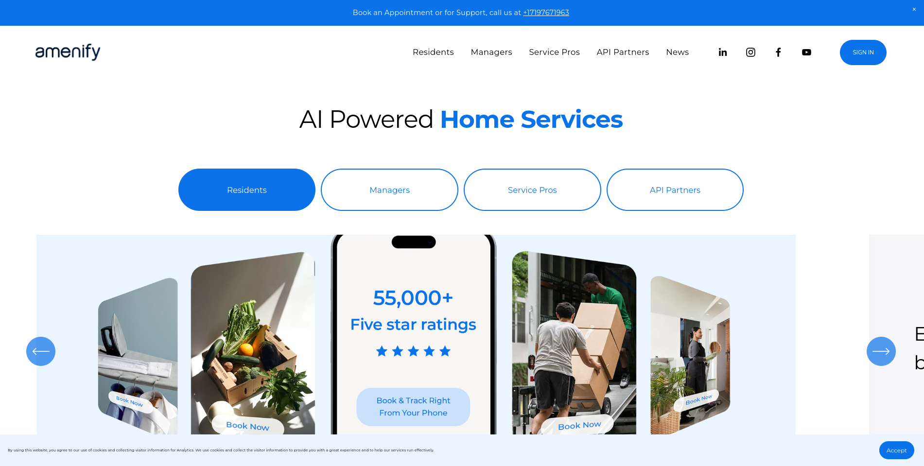 Amenify project screenshot